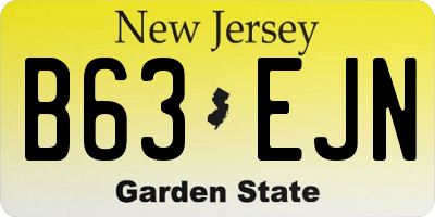 NJ license plate B63EJN