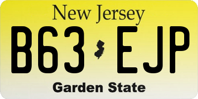 NJ license plate B63EJP