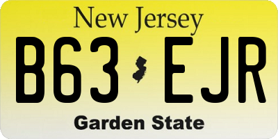 NJ license plate B63EJR