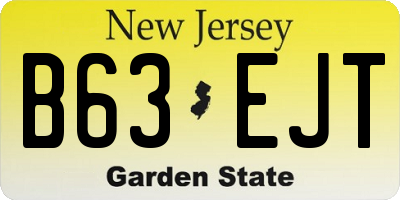 NJ license plate B63EJT