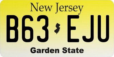 NJ license plate B63EJU
