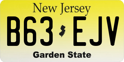 NJ license plate B63EJV
