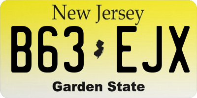 NJ license plate B63EJX