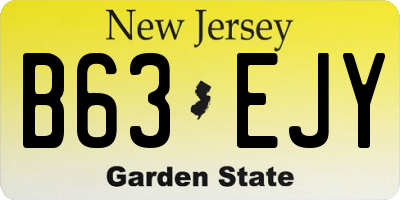 NJ license plate B63EJY