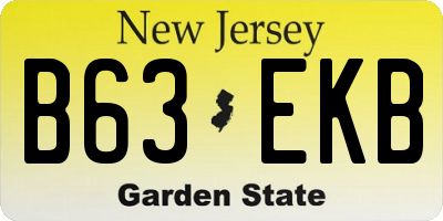 NJ license plate B63EKB