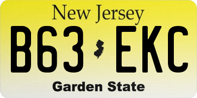 NJ license plate B63EKC