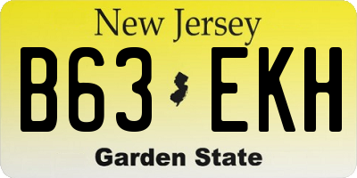 NJ license plate B63EKH