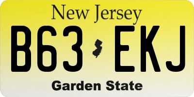 NJ license plate B63EKJ