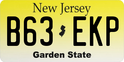 NJ license plate B63EKP