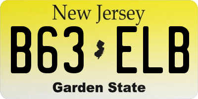 NJ license plate B63ELB