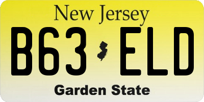 NJ license plate B63ELD