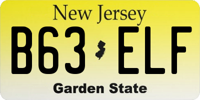 NJ license plate B63ELF
