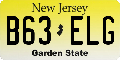 NJ license plate B63ELG