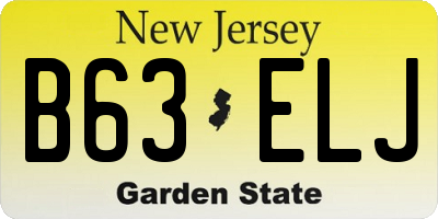NJ license plate B63ELJ