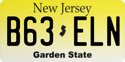 NJ license plate B63ELN