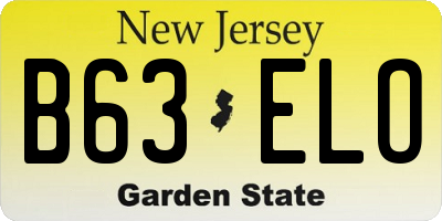 NJ license plate B63ELO