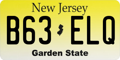 NJ license plate B63ELQ