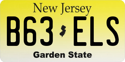 NJ license plate B63ELS