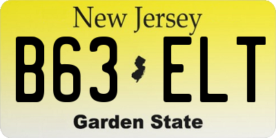 NJ license plate B63ELT