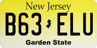 NJ license plate B63ELU