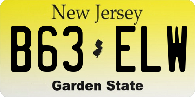 NJ license plate B63ELW