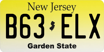NJ license plate B63ELX
