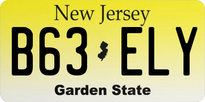 NJ license plate B63ELY