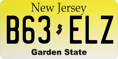 NJ license plate B63ELZ