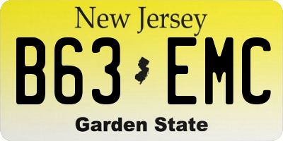NJ license plate B63EMC