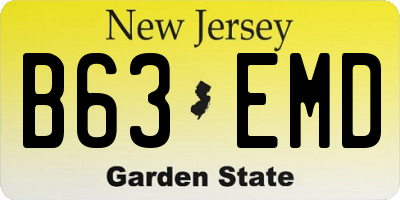 NJ license plate B63EMD