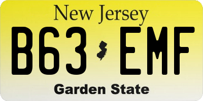 NJ license plate B63EMF