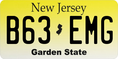 NJ license plate B63EMG