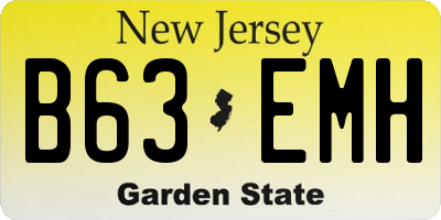 NJ license plate B63EMH