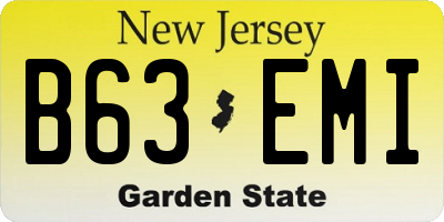 NJ license plate B63EMI