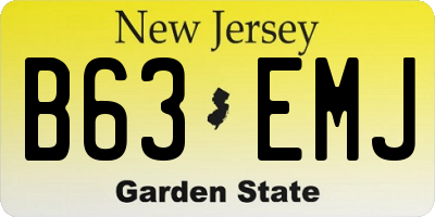 NJ license plate B63EMJ