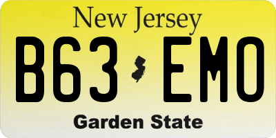 NJ license plate B63EMO