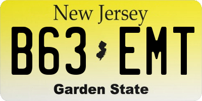 NJ license plate B63EMT