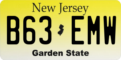 NJ license plate B63EMW