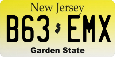 NJ license plate B63EMX