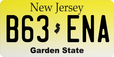 NJ license plate B63ENA