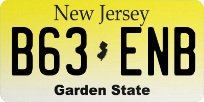 NJ license plate B63ENB