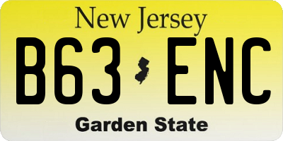 NJ license plate B63ENC