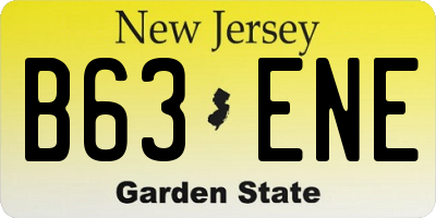 NJ license plate B63ENE