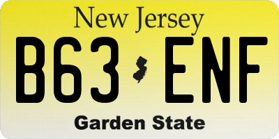 NJ license plate B63ENF
