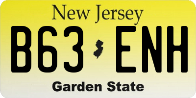 NJ license plate B63ENH
