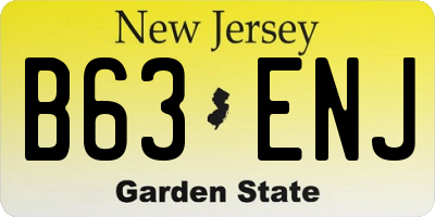 NJ license plate B63ENJ