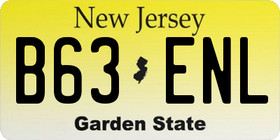NJ license plate B63ENL