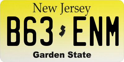 NJ license plate B63ENM