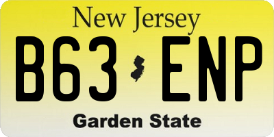 NJ license plate B63ENP