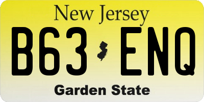 NJ license plate B63ENQ